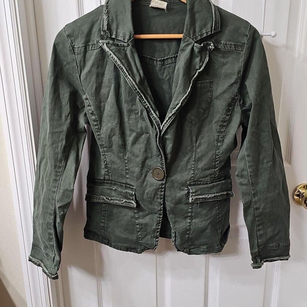 Rothco Olive Green Military Style Distressed Blazer Jacket Size M